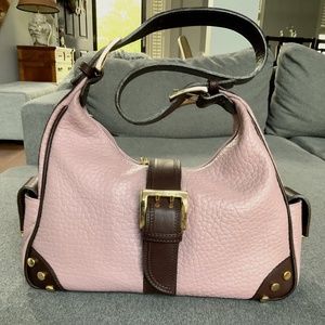 Valentina genuine leather purse. NEVER USED. Mauve. 14” W x 8” H